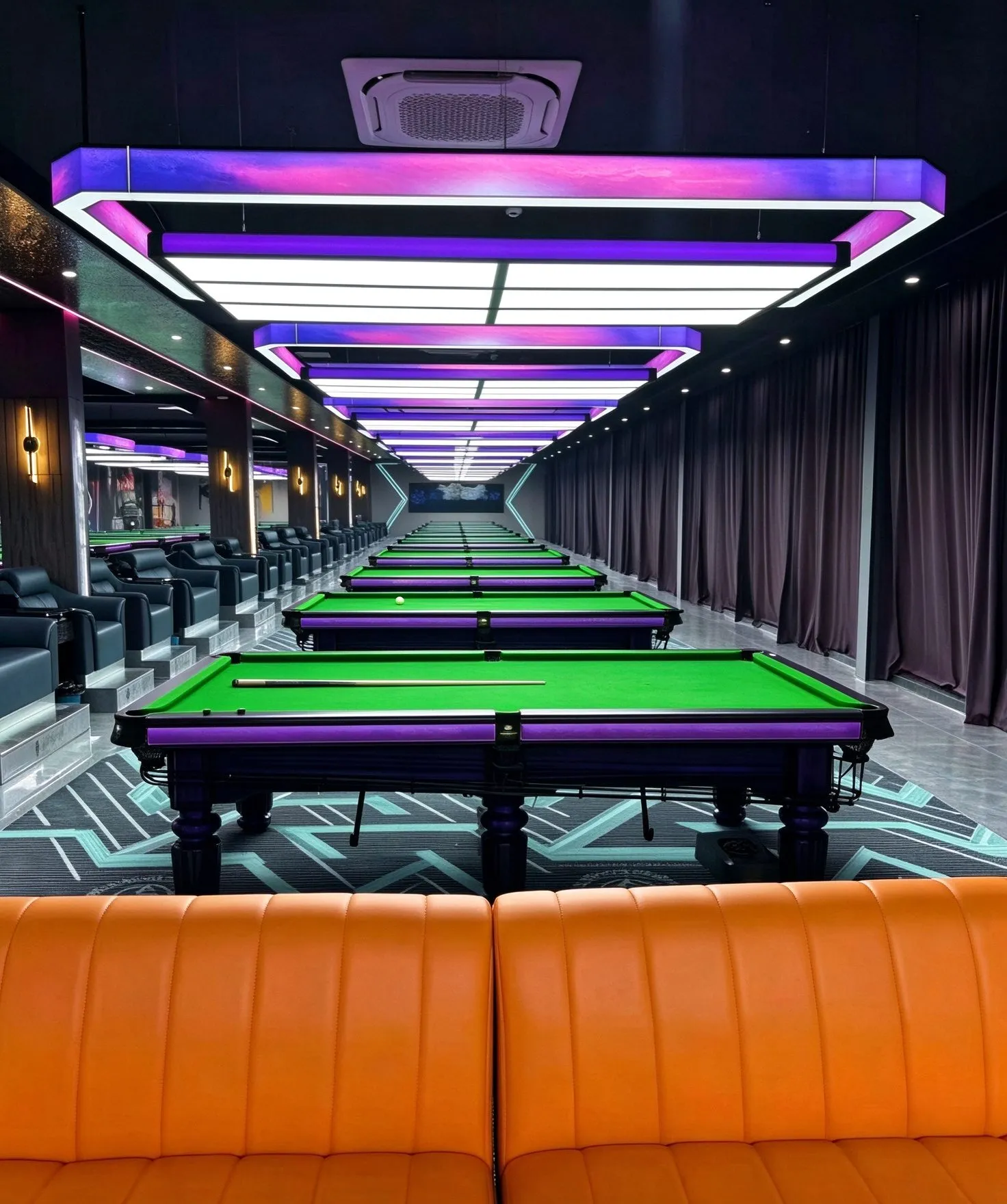 Billiard hall lighting: decorative LED venue lighting, view 8