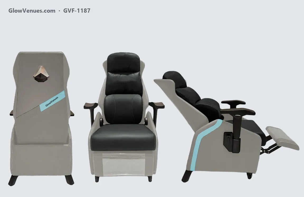 Reclining gaming sofa chair with footrest (GVF-1187), color option 2