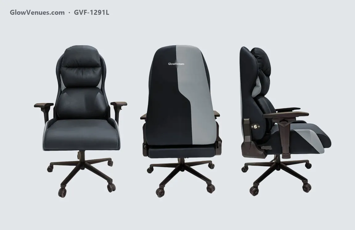 Swivel gaming chair with pneumatic lumbar support (GVF-1291L) (Gaming Furniture)