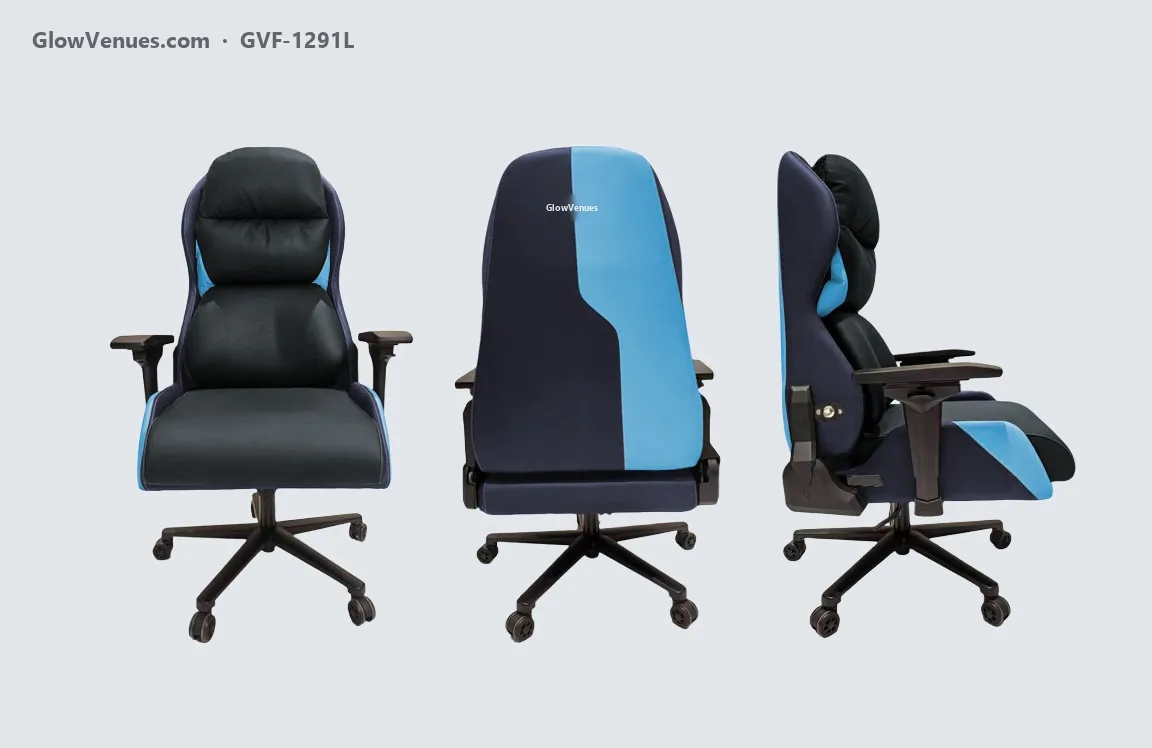 Swivel gaming chair with pneumatic lumbar support (GVF-1291L), color option 2