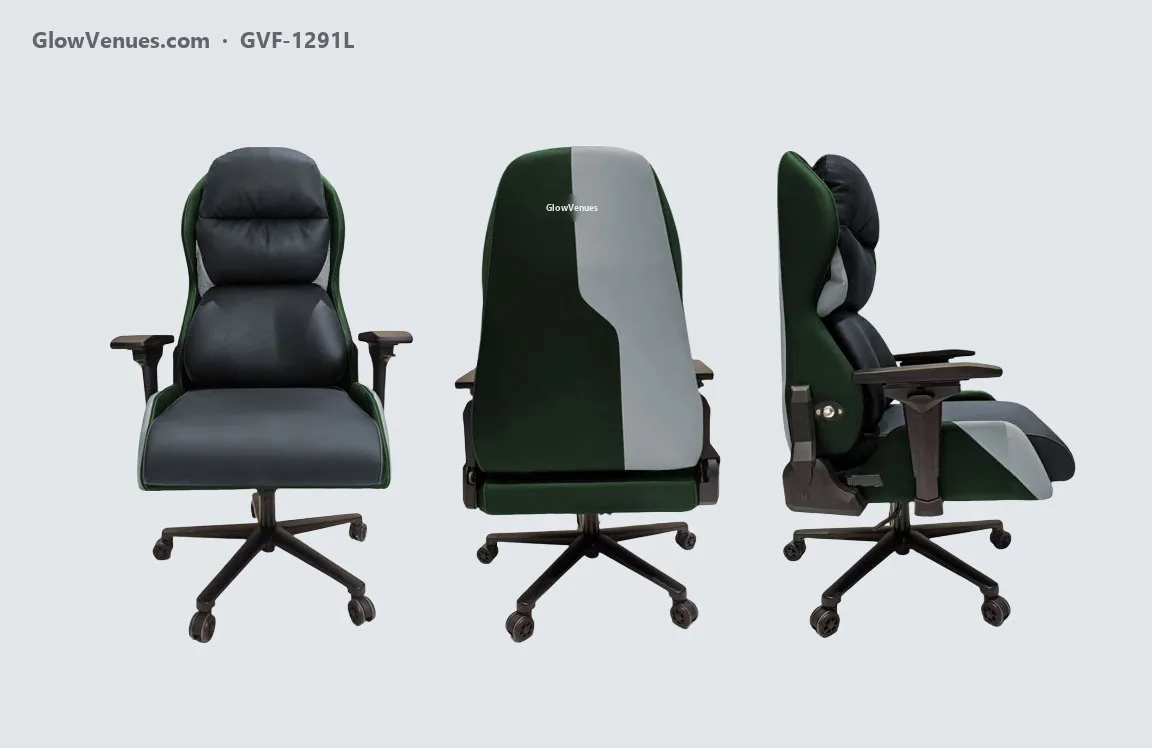 Swivel gaming chair with pneumatic lumbar support (GVF-1291L), color option 4