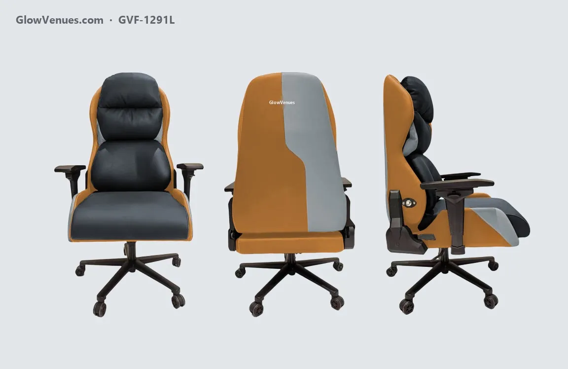 Swivel gaming chair with pneumatic lumbar support (GVF-1291L), color option 6