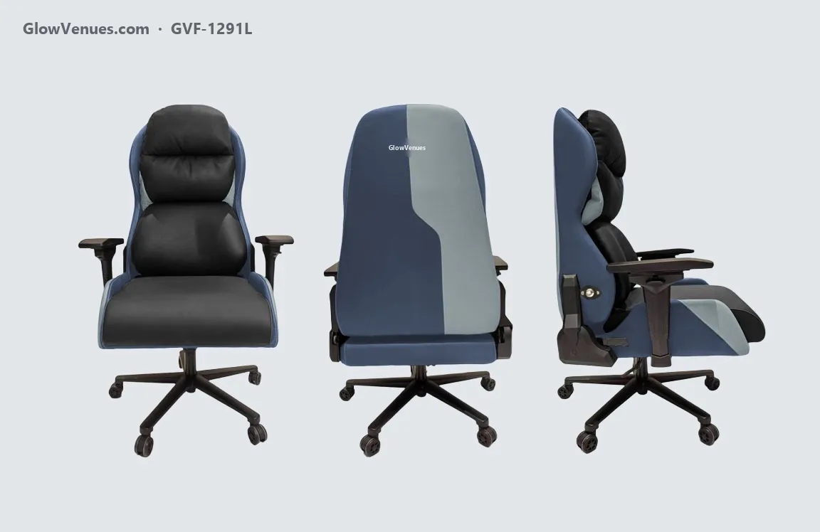 Swivel gaming chair with pneumatic lumbar support (GVF-1291L), color option 7
