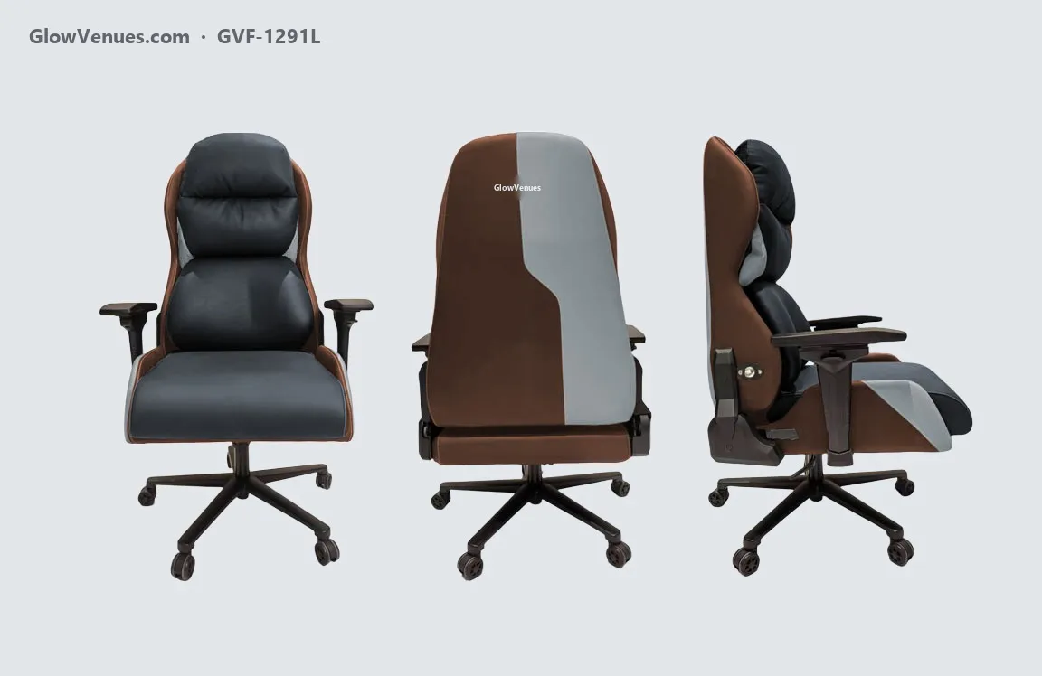 Swivel gaming chair with pneumatic lumbar support (GVF-1291L), color option 8