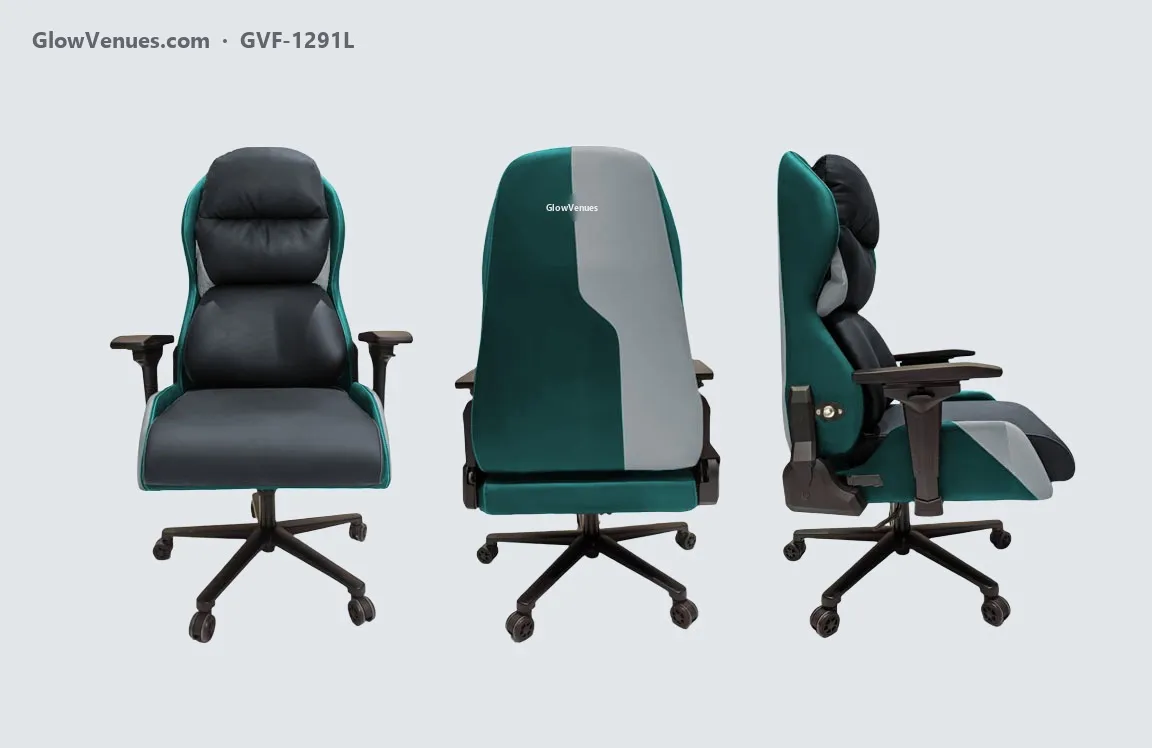 Swivel gaming chair with pneumatic lumbar support (GVF-1291L), color option 10