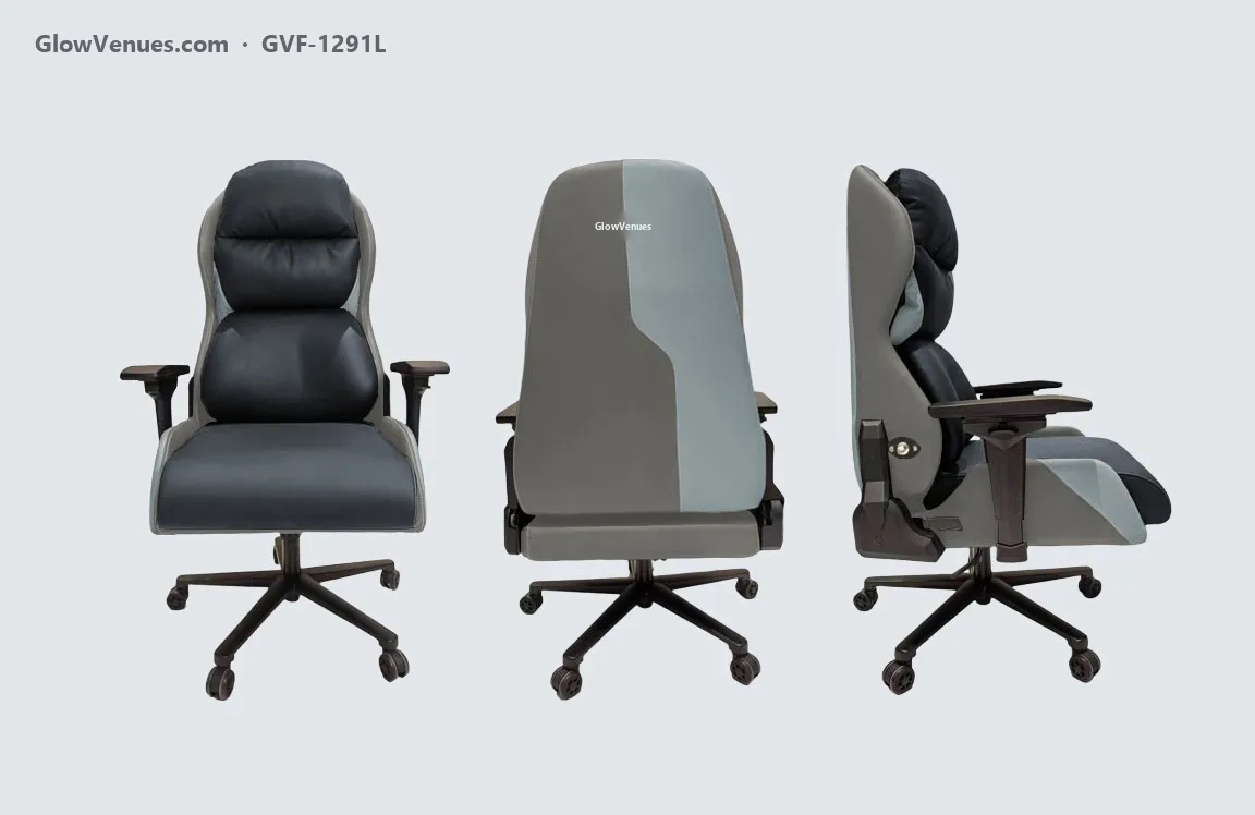 Swivel gaming chair with pneumatic lumbar support (GVF-1291L), color option 12