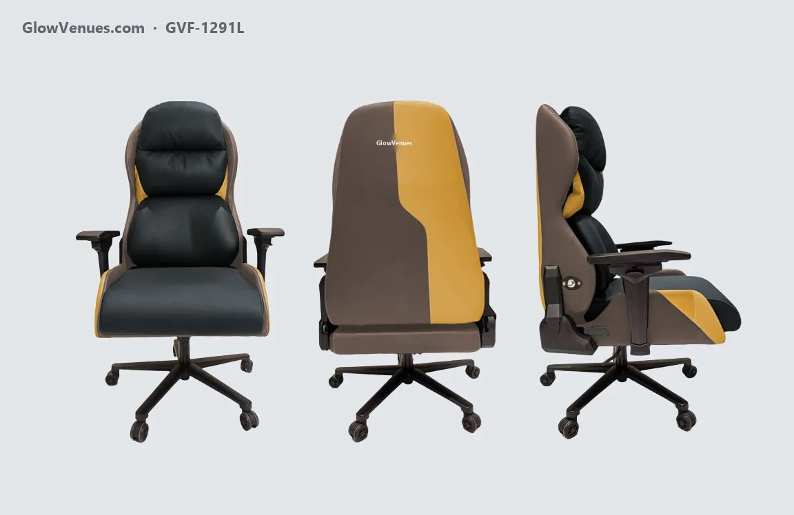 Swivel gaming chair with pneumatic lumbar support (GVF-1291L), color option 14